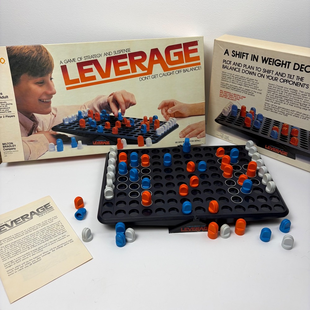 Vintage Milton Bradley Leverage Strategy Board Game 4303 Complete 1970s 1980s